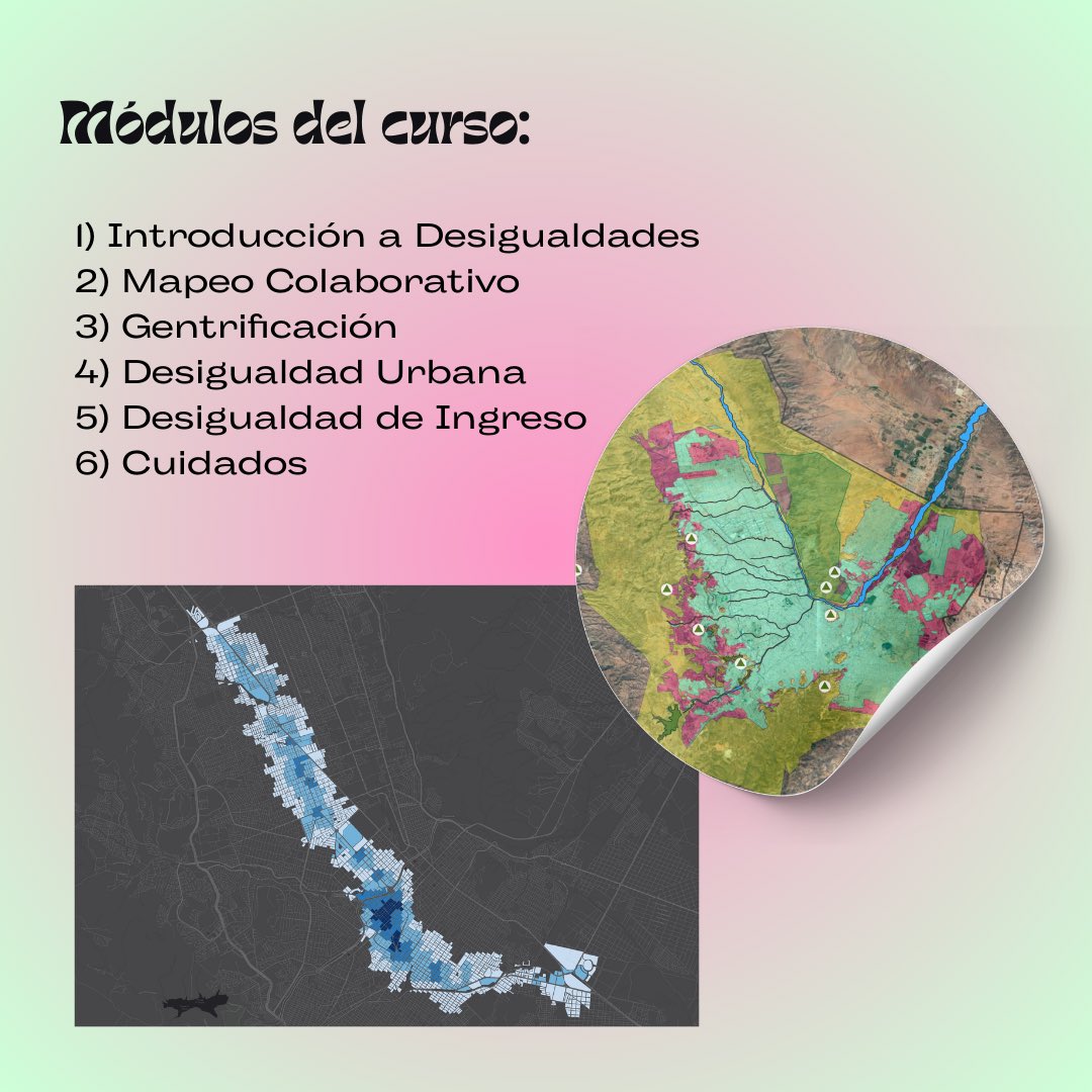 Última semana para sumarse a nuestro curso Desigualdades en QGIS+ ☺️ quedan pocos lugares 🗺️

Aprenderemos a mapear desigualdades con QGIS, Google Earth, GEODA y QField 🛰️

📅 Iniciamos martes 28 de abril
🕕 6-8 pm (CDMX)
📝 Registro: forms.gle/EqYL4e3oPptZZt…