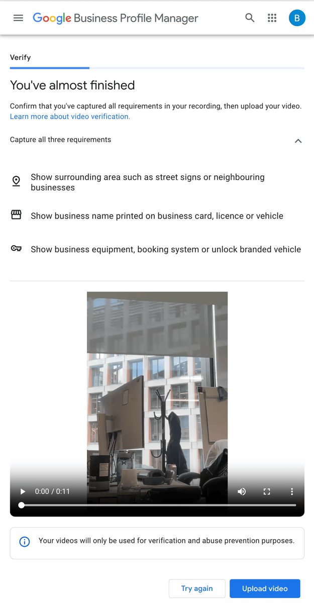 Google Business Profiles video verification Video Previews seroundtable.com/google-busines…