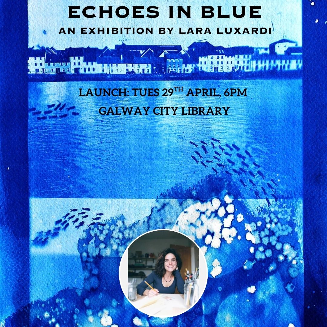 Galway City Library is pleased to host a new exhibition by Lara Luxardi, titled 'Echoes in Blue' from 28th April to 10th May. Lara is an Italian artist who has been calling Galway home since 2010. Join us for the exhibition launch on Tuesday 29th April at 6pm. 
#ArtExhibition
