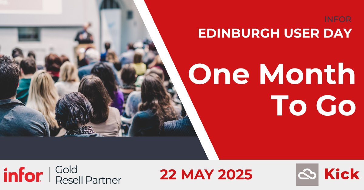 One month to go!  

Join us for our annual Edinburgh Infor User Day at The Scotch Whisky Experience on 22 May. Where we'll bring you the latest industry insights and enhancements as we're joined by Infor, Professional Advantage and Yooz.

kickict.co.uk/resources/upco…