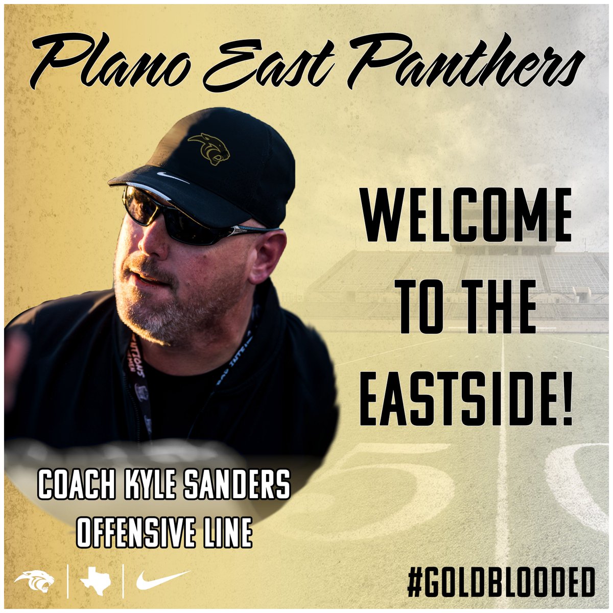 Plano East Football (@planoeastfb) on Twitter photo Added 3 Great Men to our Football Staff. All three with 10+ years of coaching experience, played collegiately and coached collegiately! <a href="/ckylesanders59/">Kyle Sanders</a> (Texas Tech), <a href="/ehorton23/">earl horton</a> (Langston) and <a href="/NicoSummerfield/">Coach Nicolas Summerfield</a> (UNT). Time to turn that BLOOD GOLD! Panther UPGRADE! ⬆️⚫️🏈🟡 Added 3 Great Men to our Football Staff. All three with 10+ years of coaching experience, played collegiately and coached collegiately! <a href="/ckylesanders59/">Kyle Sanders</a> (Texas Tech), <a href="/ehorton23/">earl horton</a> (Langston) and <a href="/NicoSummerfield/">Coach Nicolas Summerfield</a> (UNT). Time to turn that BLOOD GOLD! Panther UPGRADE! ⬆️⚫️🏈🟡