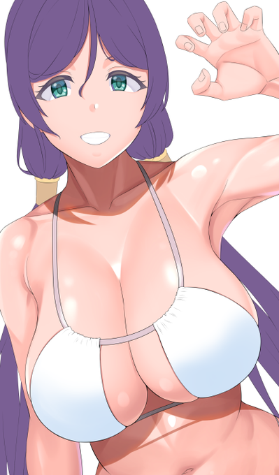 肌に色調補正かけたので見え方のテスト 