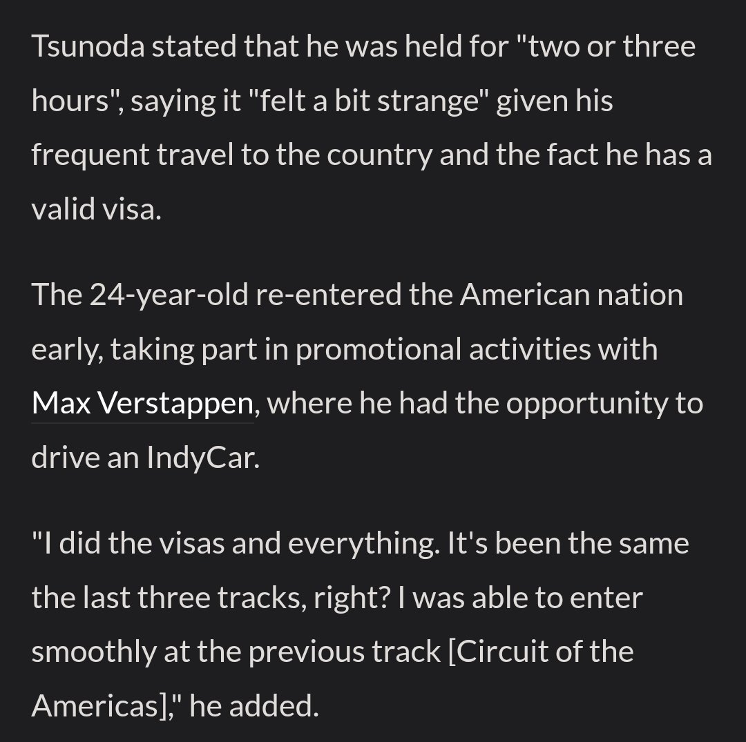 Last time we raced in the USA, Yuki was held in questioning for 2-3 hours for no reason. He wasn't allowed help from his trainer or a translator.