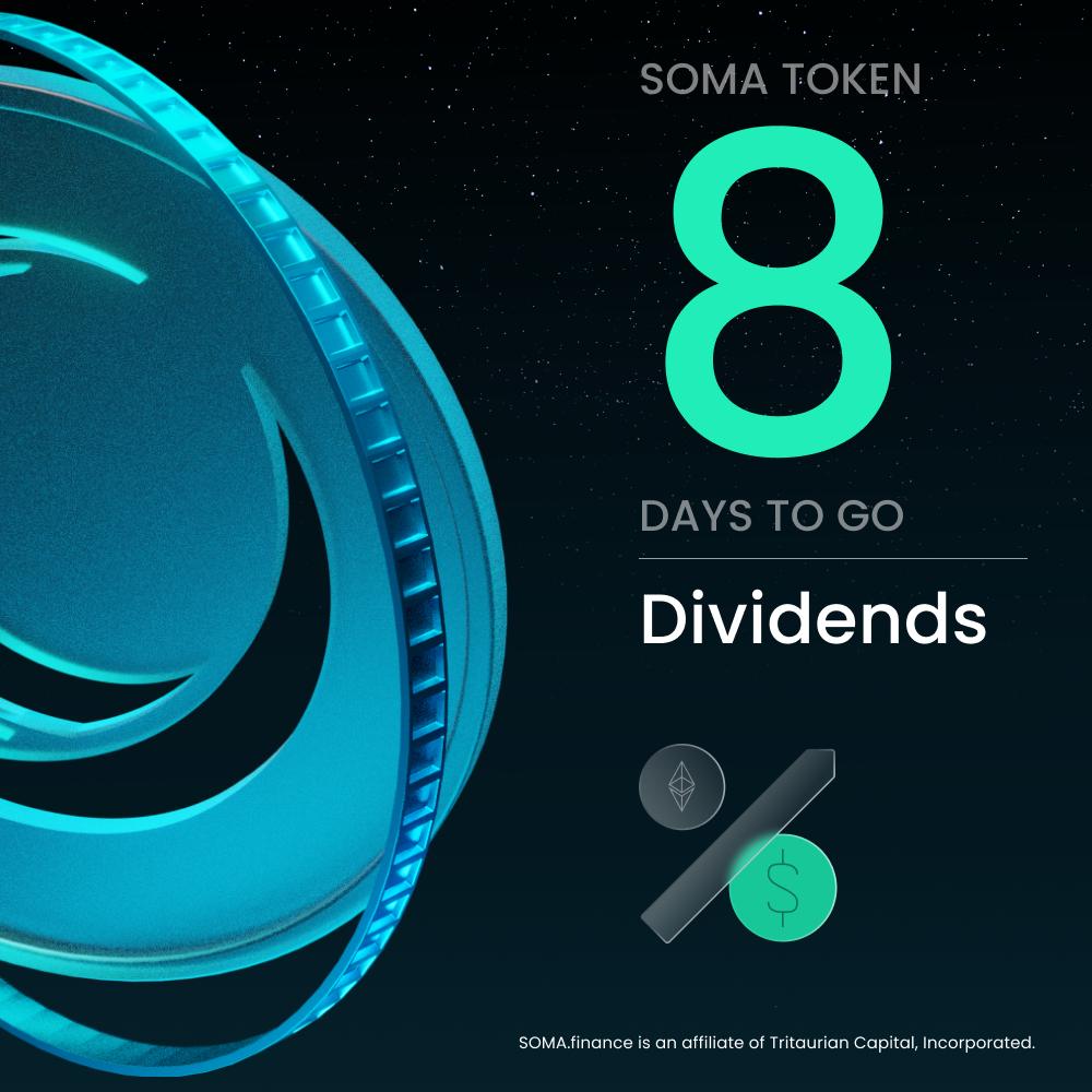 🚀 8 days to go! SOMA Token 🌙 TGE is almost here. Hodl $SOMA, earn dividends — Don’t miss out and take part in the Reg S Public Sale before it closes ⌛️ #SOMAfinance #DigitalSecurity #Dividends #RWA