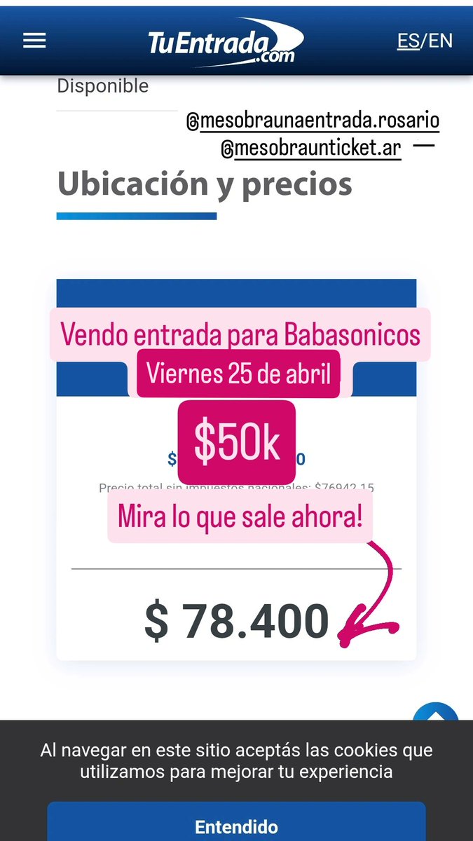 sofia_triulzi's tweet photo. Holis vendo entrada!
@PreciosRosario2 https://t.co/idc7DuXtrF