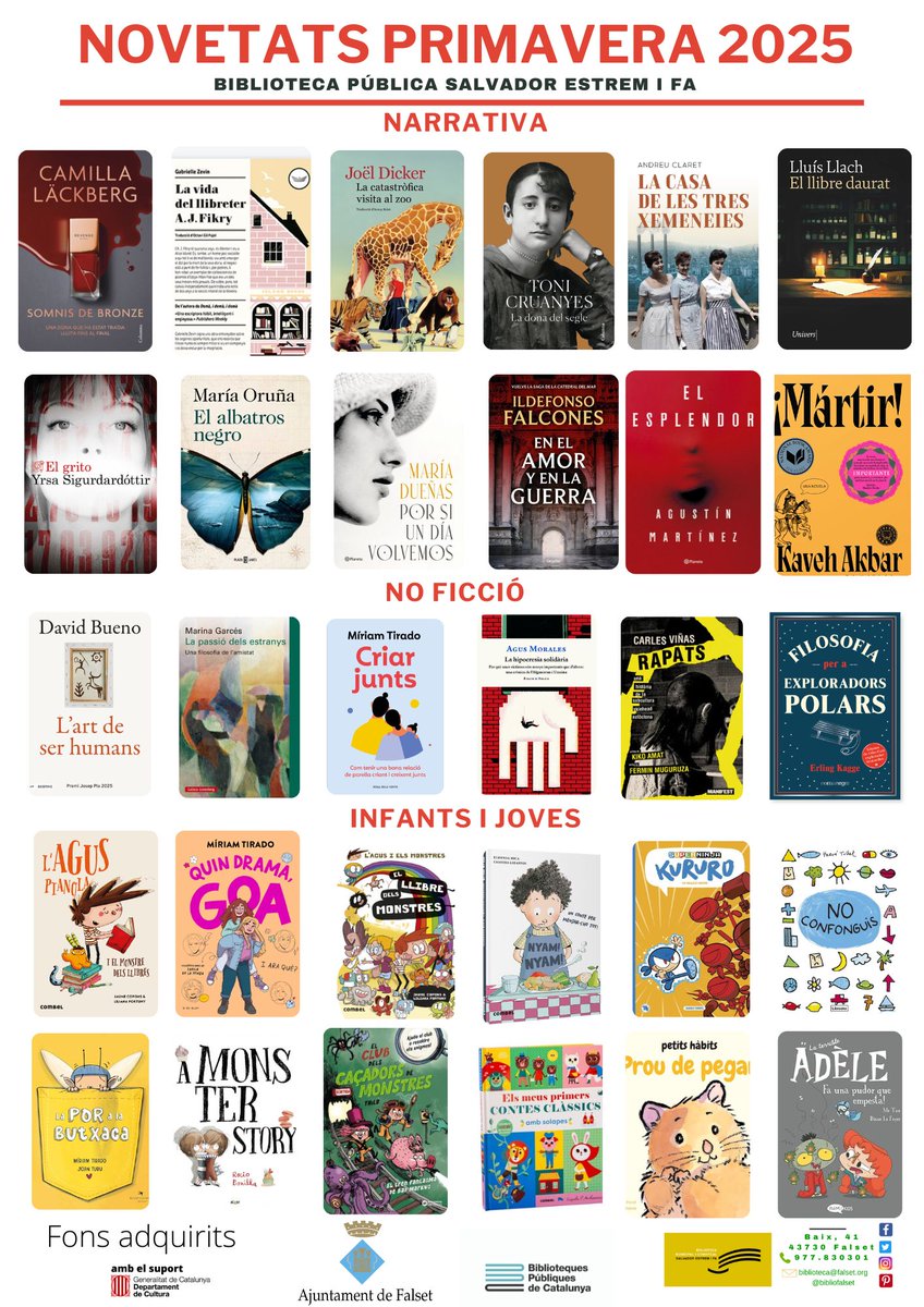 Bibliofalset's tweet image. #novetats #primavera #OSIC @falset_cat @bibliotequescat @bibliotequestgn