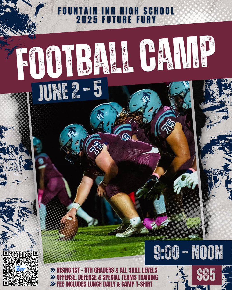 Spots are filling up FAST! Come get better with The Fury this summer!
myschoolbucks.com/ver2/prdembd?r…

Register by May 15 to guarantee your Camp t-shirt!