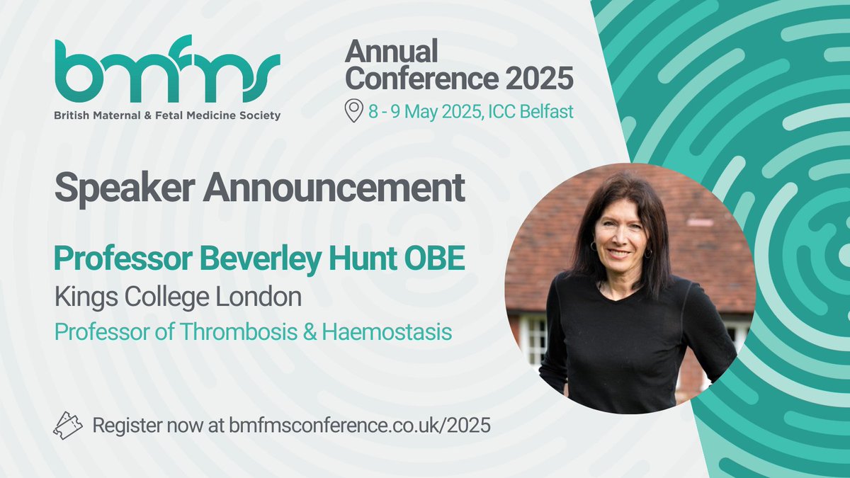 BMFMS (@bmfmsnews) on Twitter photo We can't wait to welcome Prof Beverley Hunt OBE <a href="/bhwords/">Professor Beverley Hunt OBE (also on BlueSky)</a> for her session "VTE in pregnancy & the puerperium: how did we end up in this sad state?" at #BMFMS2025!
Join us on 8–9 May at <a href="/BelfastICC/">ICC Belfast | International Convention Centre</a> & Online.
View the full agenda & register below: bmfmsconference.co.uk/2025/en/page/r… We can't wait to welcome Prof Beverley Hunt OBE <a href="/bhwords/">Professor Beverley Hunt OBE (also on BlueSky)</a> for her session "VTE in pregnancy & the puerperium: how did we end up in this sad state?" at #BMFMS2025!
Join us on 8–9 May at <a href="/BelfastICC/">ICC Belfast | International Convention Centre</a> & Online.
View the full agenda & register below: bmfmsconference.co.uk/2025/en/page/r…