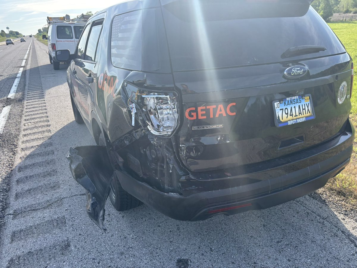 How rugged is #GETAC getting hit from behind a 95mph &amp; GETAC computer, Tablet, bodycam &amp; dashcam are solid. Ford interceptor not so much. Thank goodness to my EVOC training could have been a lot worse.  Thank you to Oklahoma Highway Patrol for quick response. The driver ticketed