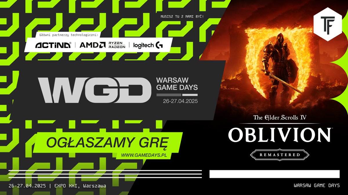 We właśnie ogłoszone The Elder Scrolls IV: Oblivion Remastered od <a href="/bethesda/">Bethesda</a> Game Studios zagracie na strefie Bethesdy na WGD!