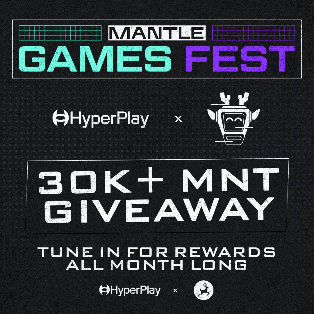 🎮🔥 Games Fest just leveled up 🔥🎮

We’re teaming up with <a href="/Mantle_Official/">Mantle</a> and <a href="/HyperPlayGaming/">HyperPlay</a> to giveaway a fat stack of $MNT for all Mantle Games Fest viewers 🧪🎉

👀 Watch-to-earn all month long
💰 Stack Buck Points + claim from 32,000 $MNT
🐻 New streams. New vibes. Same