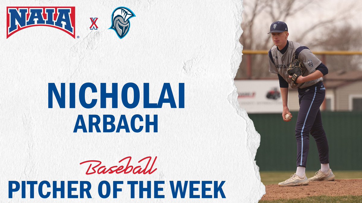 ⚾️
Nicholai Arbach has tossed 5⃣ consecutive complete games for the @DSU_Trojans, including last week's CG shutout in a win over Bellevue. In that game, he struck out nine without a walk, and today, he's the #NAIABaseball Pitcher of the Week.
🔗➡️ naia.prestosports.com/x/17o2z