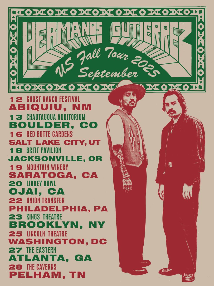 US FALL TOUR 2025 

Tickets on sale now: hermanosgutierrez.ch/tour