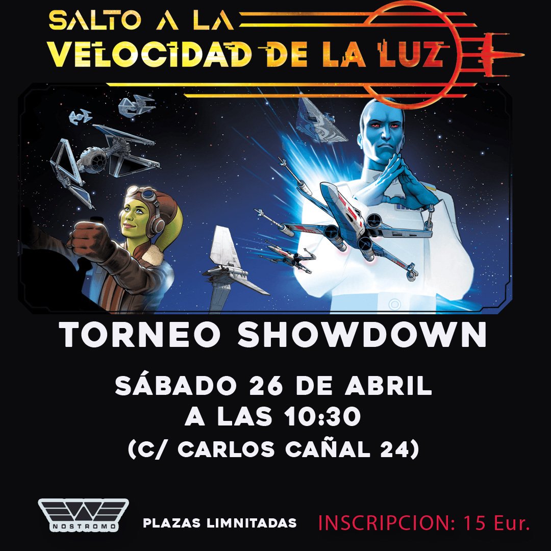 Este sábado tenemos torneo Showdown
Inscripción 15 Eur(1 sobre + 1 sobre promo + carta promo)
Premios: Top 8 o top 4 según participantes 
Obligatorio indicar en observaciones: Nombre, apellidos y ID de asmoconnect
Mazo premier
Reserva tu plaza👇
nostromocomics.com/reserva-torneo…
<a href="/asmop_es/">ASMODEE OP España</a>