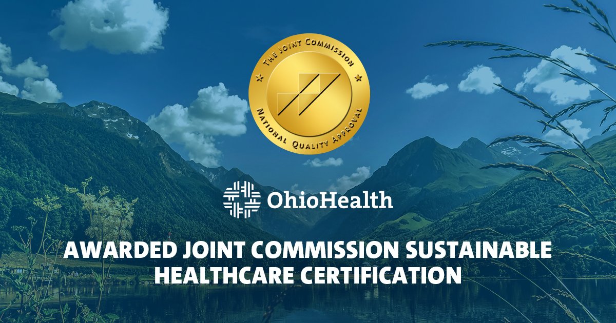 OhioHealth strives to be a leader in sustainability. ♻️ And this #EarthDay, we’re proud to announce the organization has received the prestigious Joint Commission Sustainable Healthcare Certification. 

Read more: ohlth.co/440C2wl.