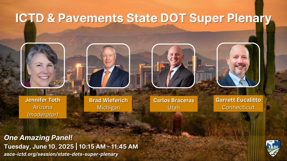 Be part of the conversation that’s shaping policy, #infrastructure, and the road ahead! Join us for the #ICTD25 &amp; #Pavements25 State DOT Super Plenary, where groundbreaking ideas take center stage. Tuesday, June 10, 2025 | 10:15 AM – 11:45 AM.
asce-ictd.org