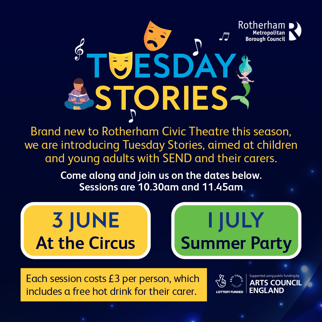 RothTheatres's tweet photo. Due to the popularity of our Thursday Stories we are delighted to bring to you our new Tuesday Stories SEND sessions! 📚

Visit https://t.co/TwJEJCgLxJ for more info and to book! https://t.co/YGZ5TDGCdS