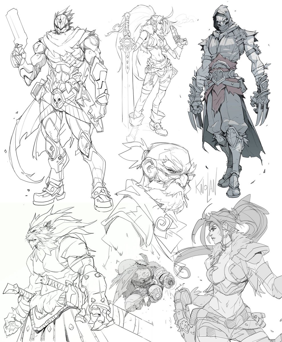 Darksiders &amp; BattleChasers pinups/tributes #characterdesign #Throwback