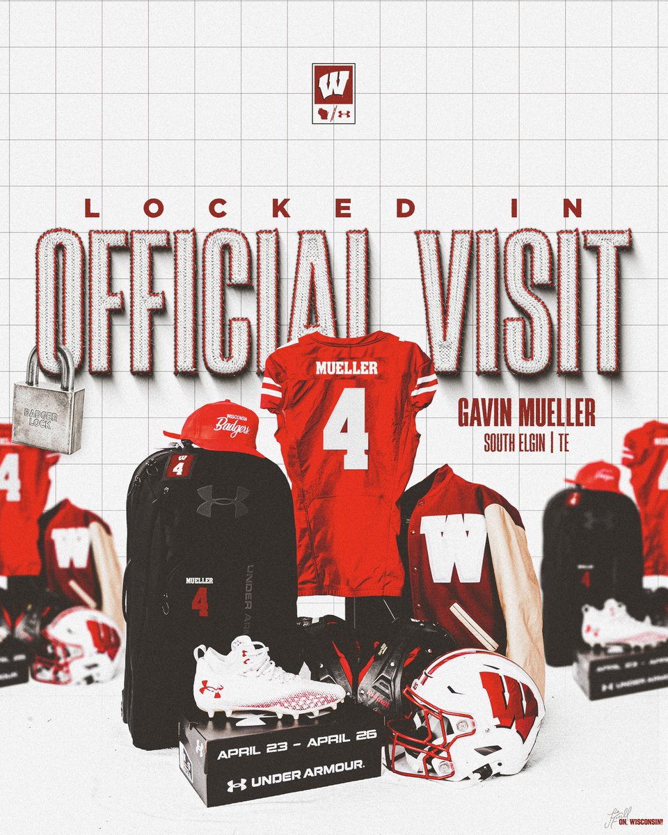 Gavin Mueller (@gavin_mueller3) on Twitter photo In Madison tomorrow for my first Official Visit! #JumpAround #MadTown #OnWisconsin <a href="/CoachFick/">Luke Fickell</a> <a href="/NateLetton/">Nate Letton</a> <a href="/coachgrimey/">jeff grimes</a> <a href="/coachpistorio/">Pat Pistorio</a> <a href="/SEHSSTORMFB/">South Elgin High School Storm Football</a> <a href="/EDGYTIM/">Timothy “EDGYTIM” OHalloran</a> <a href="/AllenTrieu/">Allen Trieu</a> <a href="/SWiltfong_/">Steve Wiltfong</a> <a href="/IamClint_C/">Clint Cosgrove</a> <a href="/GregSmithRivals/">Greg Smith</a> In Madison tomorrow for my first Official Visit! #JumpAround #MadTown #OnWisconsin <a href="/CoachFick/">Luke Fickell</a> <a href="/NateLetton/">Nate Letton</a> <a href="/coachgrimey/">jeff grimes</a> <a href="/coachpistorio/">Pat Pistorio</a> <a href="/SEHSSTORMFB/">South Elgin High School Storm Football</a> <a href="/EDGYTIM/">Timothy “EDGYTIM” OHalloran</a> <a href="/AllenTrieu/">Allen Trieu</a> <a href="/SWiltfong_/">Steve Wiltfong</a> <a href="/IamClint_C/">Clint Cosgrove</a> <a href="/GregSmithRivals/">Greg Smith</a>