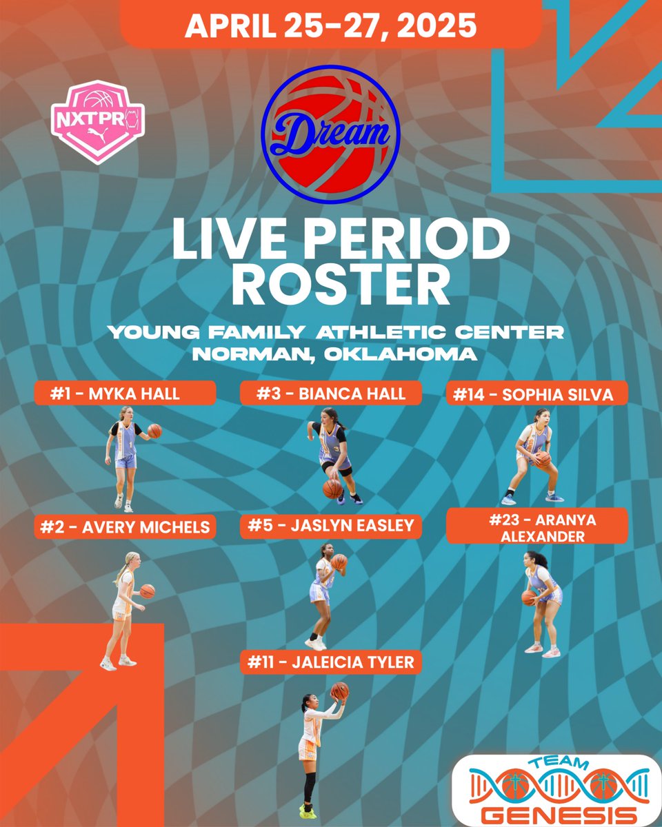 Team Genesis Basketball (@teamgenesisfl) on Twitter photo Live Period Schedule & Roster- April 25-27 in Norman Oklahoma <a href="/PRO16G/">NXTPRO Girls League</a>
With <a href="/BiancaHall3PG/">Bianca Hall</a> <a href="/Avery_Michels15/">Avery.Michels15</a> <a href="/AranyaAlexander/">Aranya Alexander</a> Live Period Schedule & Roster- April 25-27 in Norman Oklahoma <a href="/PRO16G/">NXTPRO Girls League</a>
With <a href="/BiancaHall3PG/">Bianca Hall</a> <a href="/Avery_Michels15/">Avery.Michels15</a> <a href="/AranyaAlexander/">Aranya Alexander</a>