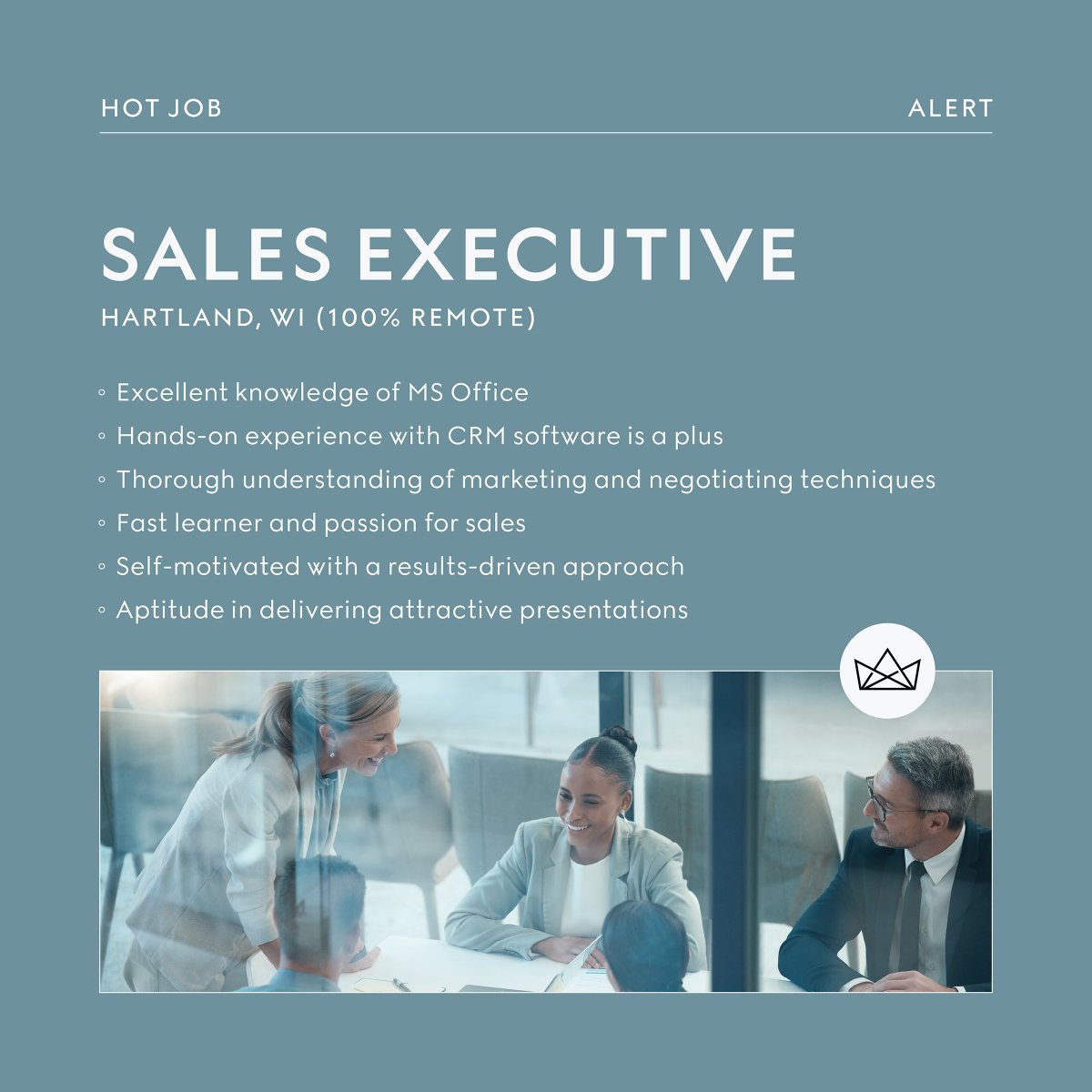 premiertp's tweet photo. HOT JOB ALERT!

Role: Sales Executive
Location: Hartland, WI (100% Remote)
Compensation: $120,000 - $125,000 / Year
Experience: 5 - 8+ years
Employment Type: Permanent

Apply here: https://t.co/Mmi5SnNOV3 https://t.co/iCliHo3lPZ