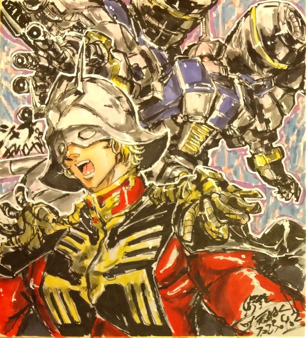 キケロガ「シャア&amp;キケロガとシュウジ&amp;赤いガンダム再掲。本編とマヴ戦が動き」|元村人4/9サイドKOBE/迷ボクのイラスト