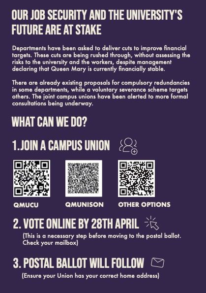 Queen Mary UCU tweet media