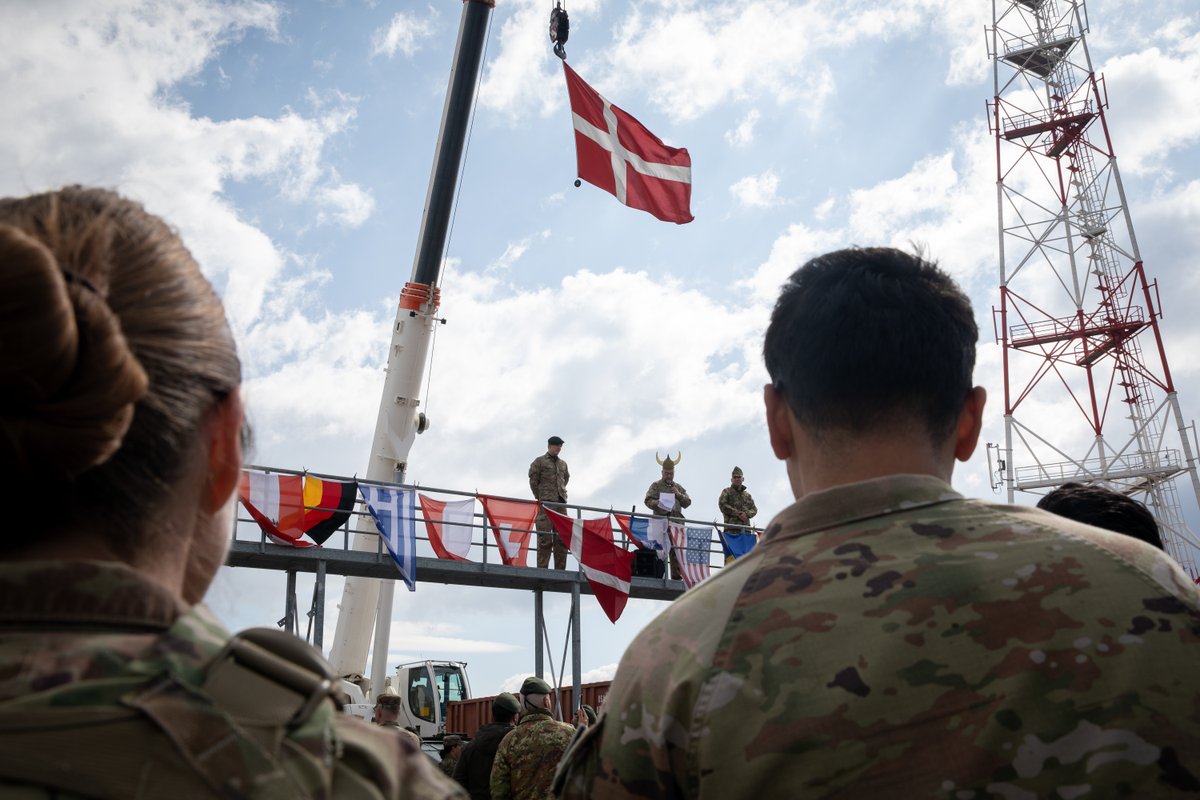 USArmyEURAF's tweet photo. Multinational @NATO_KFOR troops joined the #DANCON March at Camp Novo Selo, Kosovo

A Danish tradition since 1972, the march unites soldiers from around the world.

📷 by Sgt. Cheryl Madolev

#WeAreNATO #SwordOfFreedom #KFOR https://t.co/gbR0Fu5yxQ