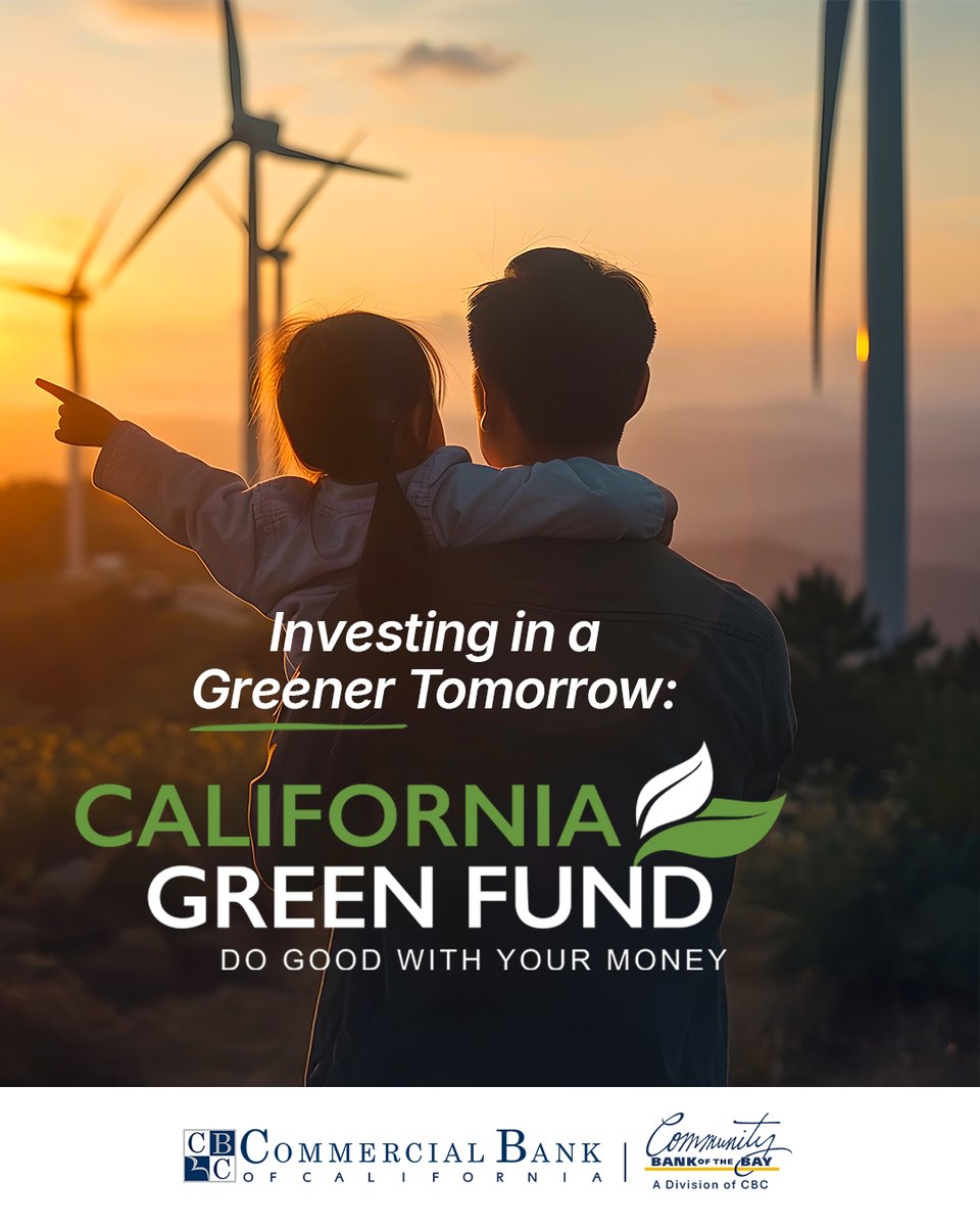 We believe that building a brighter future starts with investing in the right projects. The California Green Fund is our commitment to supporting sustainable initiatives across the state.

#EarthDay #SustainabilityMatters #CaliforniaBanking