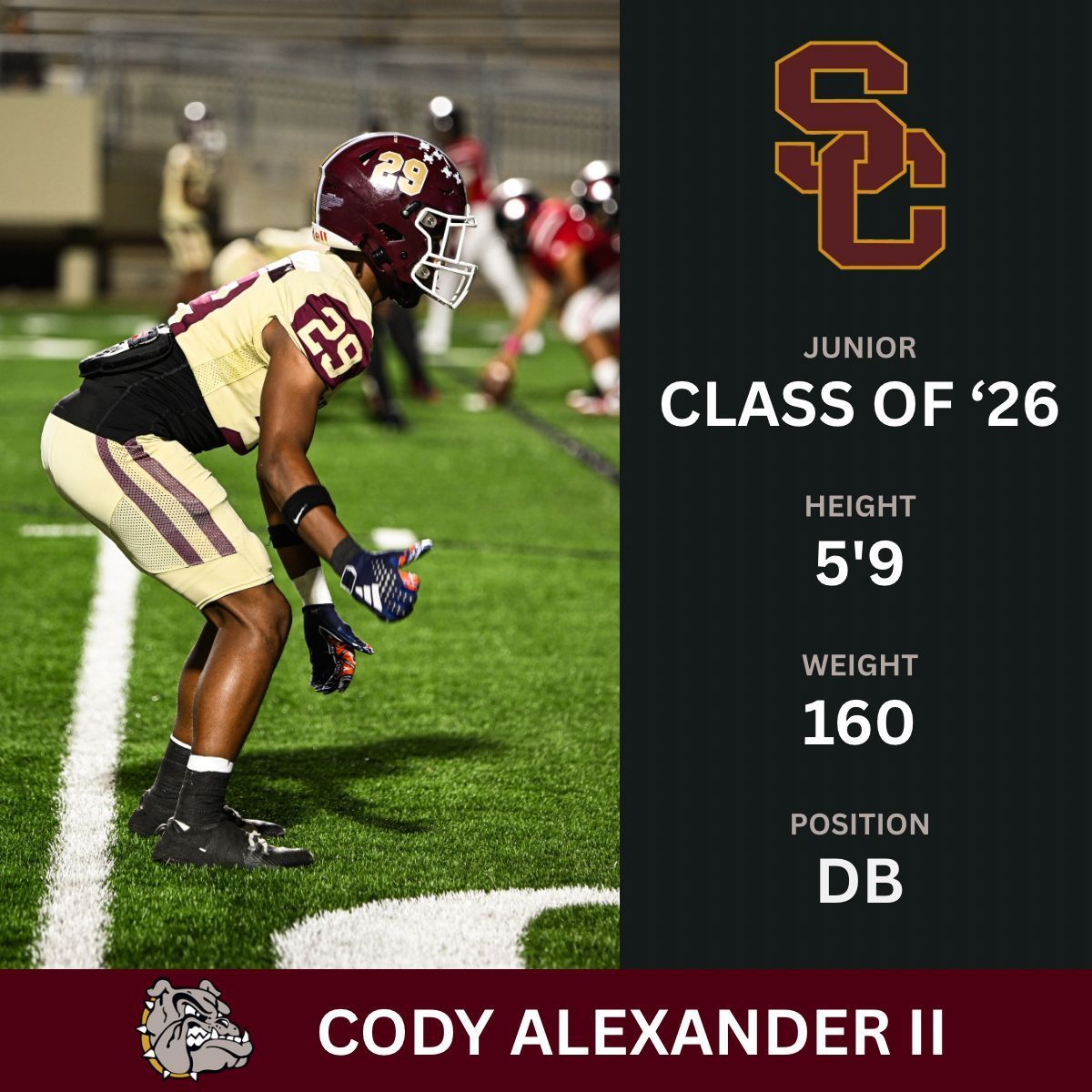 Summer Creek Football (@sc_bulldogfb) on Twitter photo ⚡️Player Spotlight: Cody Alexander |DB| Class of 2026
<a href="/CoachKRHarrison/">Coach Harrison, M.Ed.</a>
<a href="/dodie4nic/">James Harper</a> <a href="/CoachJMallo/">Coach Jemark Mallory</a> <a href="/donovan_gans/">Donovan Gans</a> <a href="/coachERiosJr/">Eddie Rios</a> <a href="/CoachJustice/">Jeremy Justice M.S.</a> <a href="/Coach_Speights/">Jason Speights M.Ed</a> <a href="/tommiebarrett25/">Coach B</a>
#Allin
#SummerCreekFootball
#PlayerSpotlight ⚡️Player Spotlight: Cody Alexander |DB| Class of 2026
<a href="/CoachKRHarrison/">Coach Harrison, M.Ed.</a>
<a href="/dodie4nic/">James Harper</a> <a href="/CoachJMallo/">Coach Jemark Mallory</a> <a href="/donovan_gans/">Donovan Gans</a> <a href="/coachERiosJr/">Eddie Rios</a> <a href="/CoachJustice/">Jeremy Justice M.S.</a> <a href="/Coach_Speights/">Jason Speights M.Ed</a> <a href="/tommiebarrett25/">Coach B</a>
#Allin
#SummerCreekFootball
#PlayerSpotlight