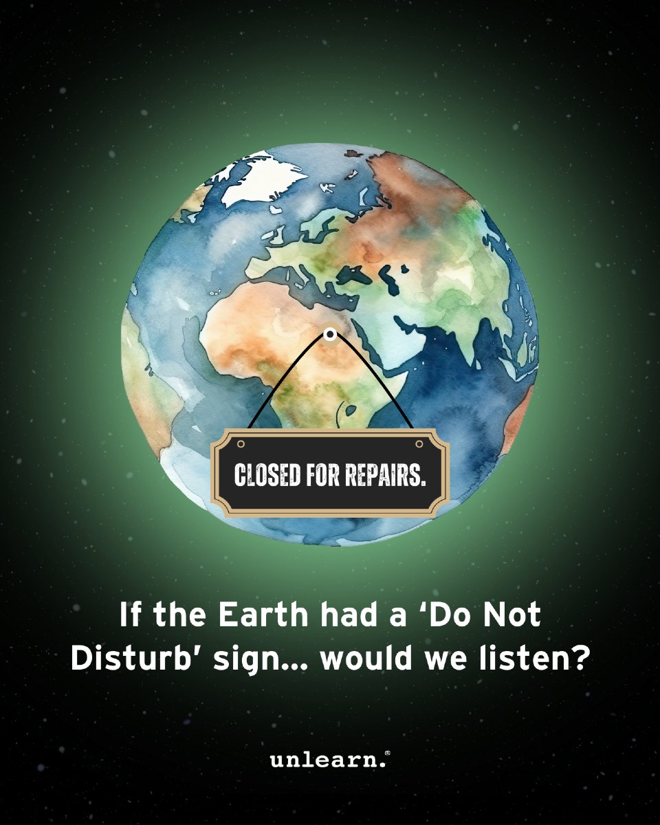 🌍 If the Earth had a ‘Do Not Disturb’ sign… would we listen?

The truth is, the planet doesn’t need saving—it needs us to stop interrupting its healing.

Pollution. Overconsumption. Disconnection. We’ve taken more than we’ve given. But reflection is where change begins.

This