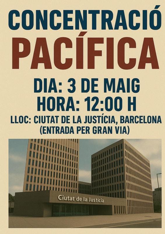 📡FEM COSTAT A LES MARES PROTECTORES‼️

✊Concentració pacífica amb les mares que han estat silenciades, qüestionades i revictimitzades pel sistema judicial❌

📅 3 de maig
🕛 12.00h
📍 Ciutat de la Justícia (entrada per Gran Via)

#CapPasEnrere #NoEstanSoles💜