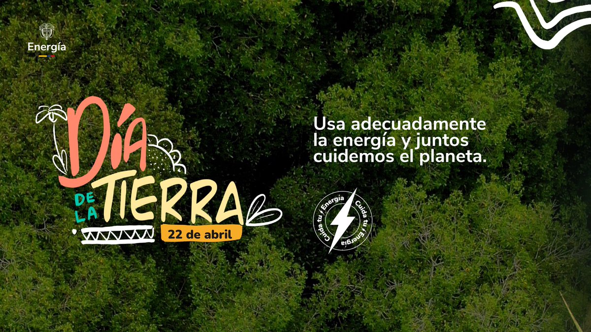 MinEnergiaCo's tweet photo. En este #DíaDeLaTierra, te invitamos a conectar con el planeta a través del cuidado y uso adecuado de la Energía. Nuestras pequeñas acciones generan gran impacto.
Cuida la Tierra, #CuidaLaVida ⚡#CuidaTuEnergía https://t.co/iOH0wOTrgq