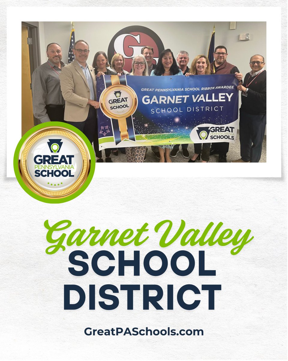 Great PA Schools (@greatpaschools) on Twitter photo Last night, we joined the board and superintendent in <a href="/GarnetValleySD/">Garnet Valley SD</a> to bestow the Great PA Schools designation! Congratulations to the entire school community for this achievement!
#GreatPASchools #ExcellenceInPAPublicEd #GPSRibbon Last night, we joined the board and superintendent in <a href="/GarnetValleySD/">Garnet Valley SD</a> to bestow the Great PA Schools designation! Congratulations to the entire school community for this achievement!
#GreatPASchools #ExcellenceInPAPublicEd #GPSRibbon
