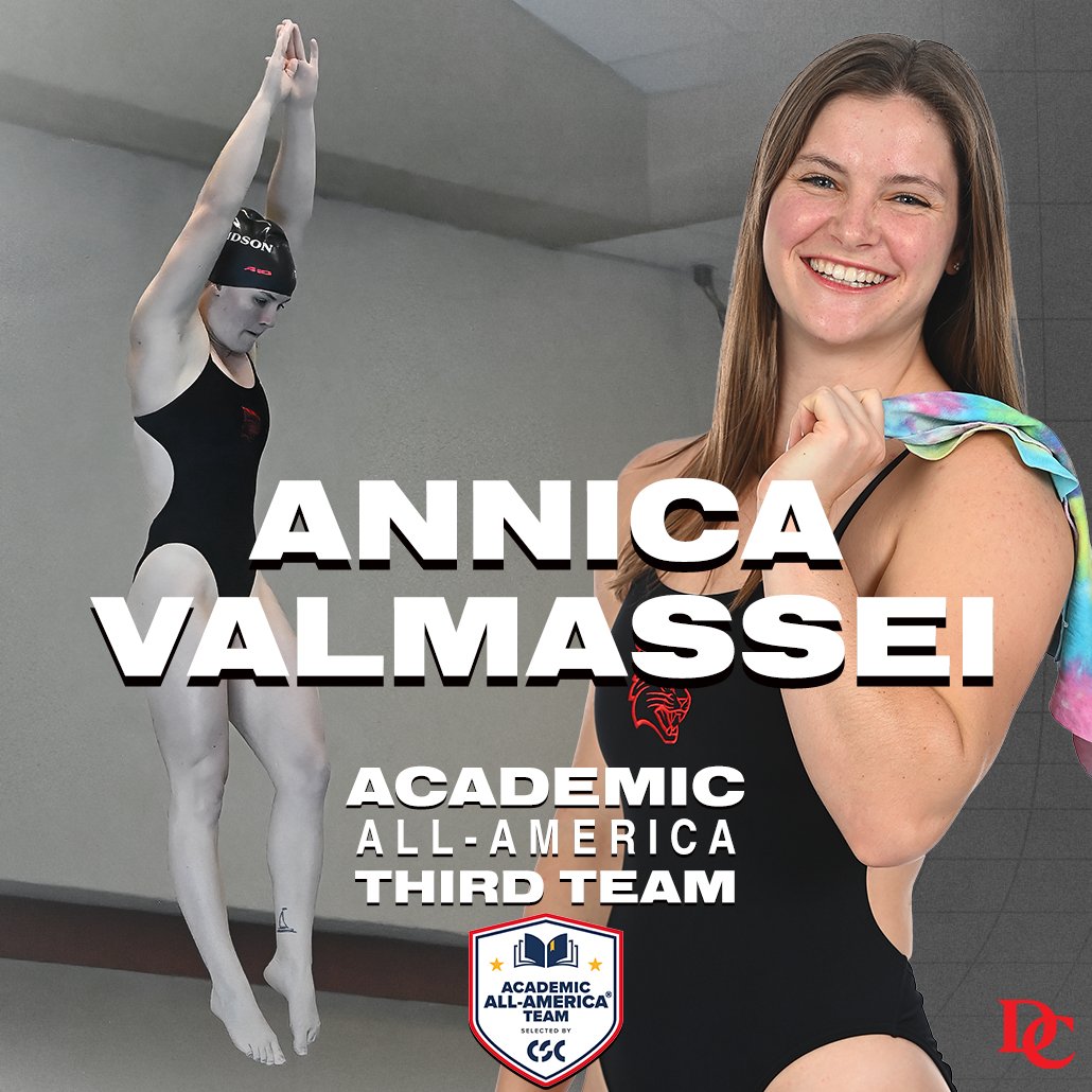 Davidson Swimming and Diving (@cats_swimdive) on Twitter photo ๐ข ๐ฝ๐๐ ๐๐๐๐! ๐ข
Davidson senior diver Annica Valmassei has been named to the <a href="/CollSportsComm/">College Sports Communicators</a> <a href="/AcadAllAmerica/">Academic All-Americaยฎ, selected by CSC</a> Teamโผ๏ธ
Annica is a chemistry major from Lake Lotowana, Mo., a 2-time A-10 champion and a 2-time A-10 All-Academic Team member!
#AthleticsDoneRight #CatsAreWild ๐ข ๐ฝ๐๐ ๐๐๐๐! ๐ข
Davidson senior diver Annica Valmassei has been named to the <a href="/CollSportsComm/">College Sports Communicators</a> <a href="/AcadAllAmerica/">Academic All-Americaยฎ, selected by CSC</a> Teamโผ๏ธ
Annica is a chemistry major from Lake Lotowana, Mo., a 2-time A-10 champion and a 2-time A-10 All-Academic Team member!
#AthleticsDoneRight #CatsAreWild
