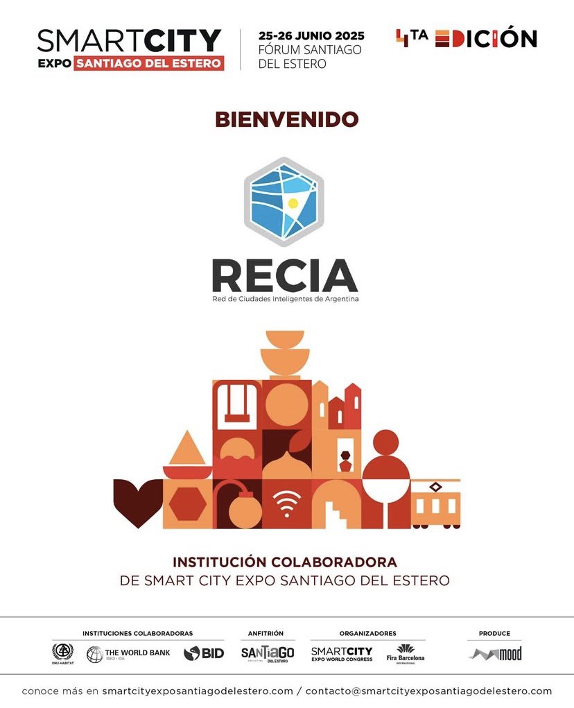 🙌🏻💪🏻🤓 RECIA presente, como cada año, en la Smart City Expo Santiago del Estero 2025 🤓💪🏻🙌🏻
Nos complace ser nuevamente Institución Colaboradora en el gran evento de influencia global de #smartcities afianzando nuestro compromiso con el avance de #ciudadesinteligentes