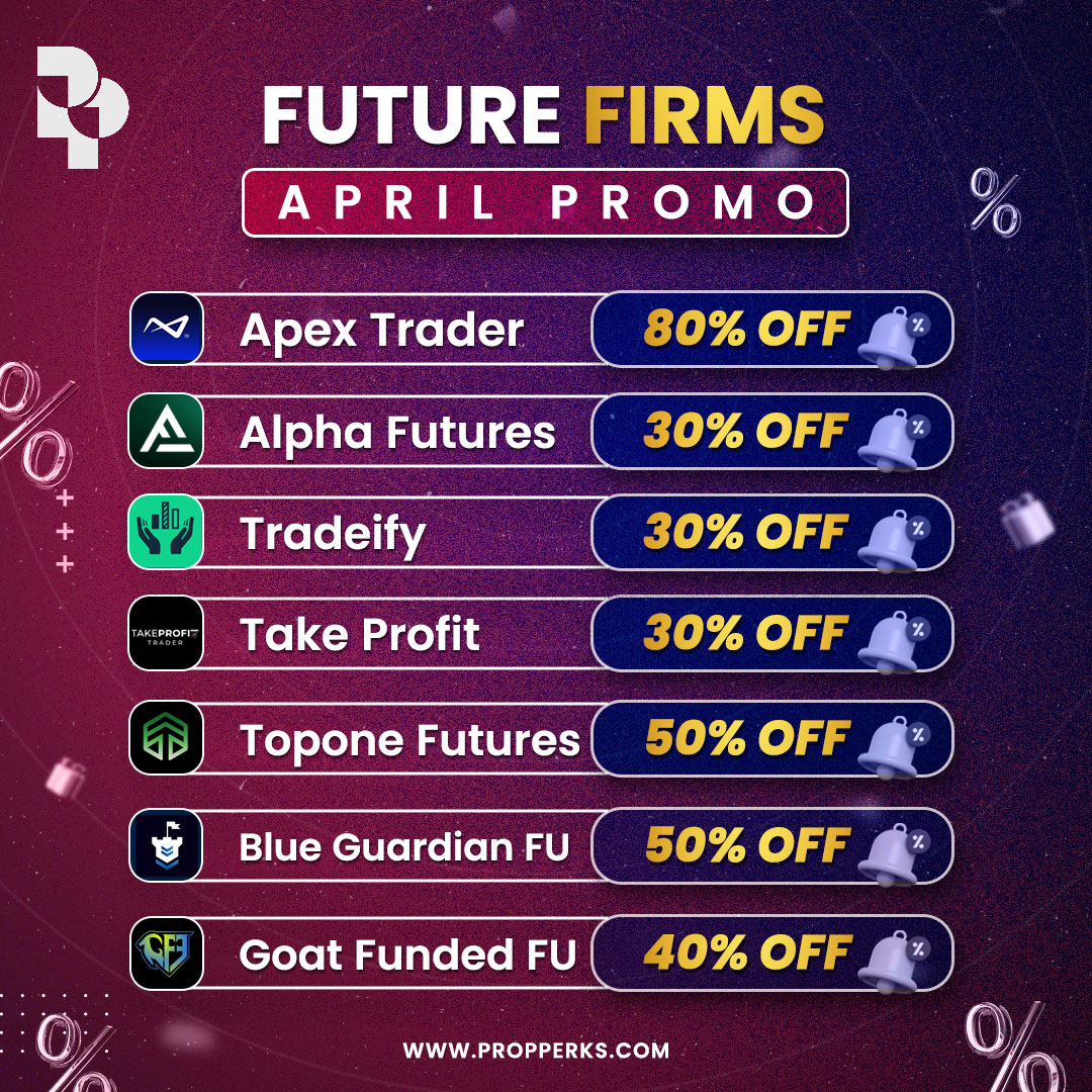 Propperks's tweet image. Spring into Massive Savings This April! Don’t let these incredible deals slip away. Enjoy discounts as high as 80%

This is your moment to save big and take your skills to the next level. Act fast
#TradingDeals #AprilPromo #futurestrading @TradeifyFunding @TakeProfitLLC