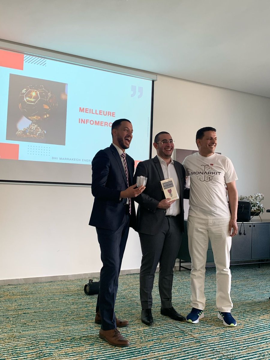 MONARK_IT's tweet photo. Conférence MONARK IT au BNI Marrakech Energy ! 🎤 

Notre directeur commercial, M. Abdelhak SABRI, a animé une conférence captivante sur l’histoire de MONARK IT, notre rôle clé dans la transformation digitale de nos clients, ainsi que sur nos propres solutions innovantes. 

Sans oublier bien sûr, le parcours entrepreneurial inspirant de M. Sabri🔥.

Pour l’occasion, des membres de l’équipe marketing et de l’équipe technique étaient présents pour renforcer cette intervention dans un moment riche en partages.

Un grand merci à tous les membres du groupe pour leurs témoignages positifs, ainsi qu’aux visiteurs présents !

#BNI