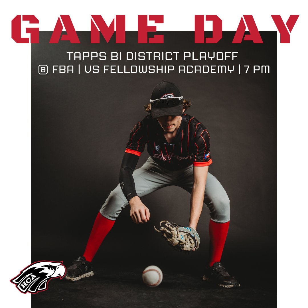 Good luck to our Eagles playing in the TAPPS Bi District Playoff game tonight! Be there and cheer loud! 🚨🦅⚾
#HCAEagleNation #HCAleads #TAPPSBaseball #RockwallTX