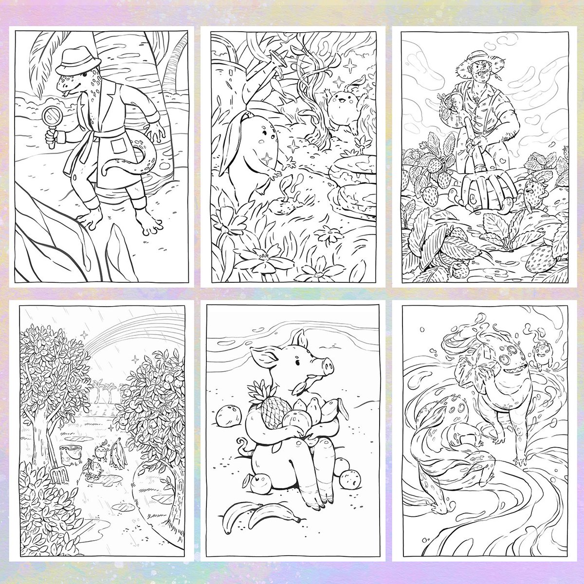 andthegrunlings's tweet photo. Free digital coloring pages have unlocked as a free extra for our Grunling card game ๐คฉ This is the preview for the little coloring book based on illustrations from the game, hope you like them! :) #illustration #cardgame #gamedev #colouring #coloring #colouringforadults #colorin https://t.co/sv73FbNITM