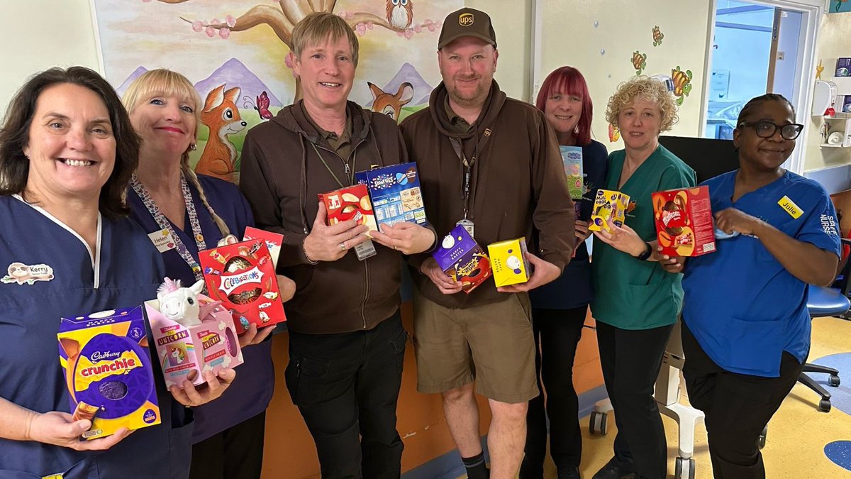 West Herts Hospitals Charity (@raisewestherts) on Twitter photo Thank you to Jim and the generous team at UPS for donating Easter eggs to the young patients on Starfish Ward at <a href="/WestHertsNHS/">West Herts Teaching Hospitals NHS Trust</a>. 🐣 Pictured here with the wonderful Starfish ward team bringing smiles this Easter! 💛✨ Thank you to Jim and the generous team at UPS for donating Easter eggs to the young patients on Starfish Ward at <a href="/WestHertsNHS/">West Herts Teaching Hospitals NHS Trust</a>. 🐣 Pictured here with the wonderful Starfish ward team bringing smiles this Easter! 💛✨