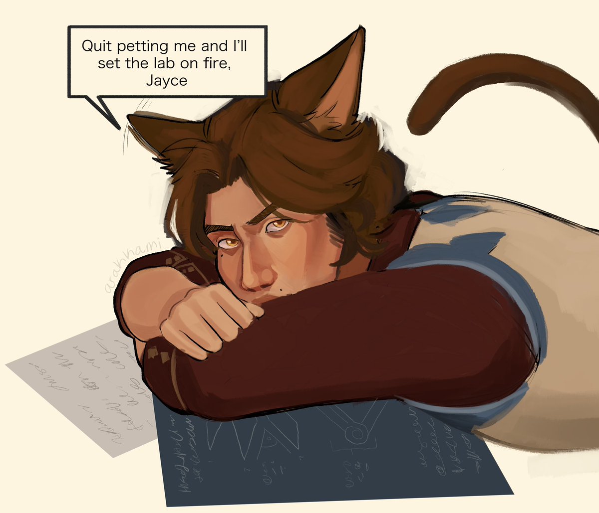 arakkami's tweet photo. posting and old wip since cat boy viktor has been on my timeline and taking over my mind #jayvik https://t.co/wBvLmvMH11