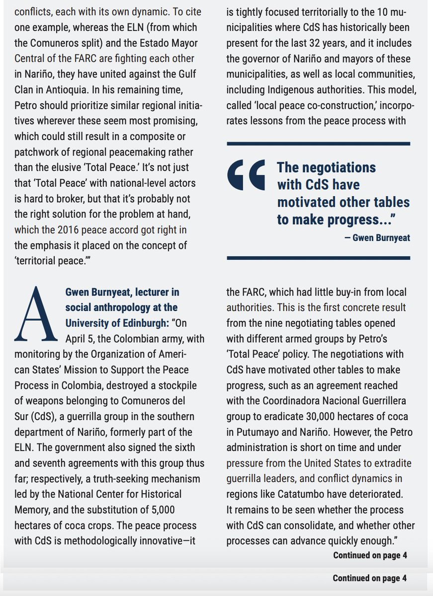 Gwen Burnyeat (@gwenburnyeat) on Twitter photo My commentary in <a href="/The_Dialogue/">The Inter-American Dialogue</a>'s Latin America Advisor about the recent agreements signed with guerrilla group Comuneros del Sur in <a href="/petrogustavo/">Gustavo Petro</a>'s "total peace" policy: thedialogue.org/wp-content/upl… My commentary in <a href="/The_Dialogue/">The Inter-American Dialogue</a>'s Latin America Advisor about the recent agreements signed with guerrilla group Comuneros del Sur in <a href="/petrogustavo/">Gustavo Petro</a>'s "total peace" policy: thedialogue.org/wp-content/upl…