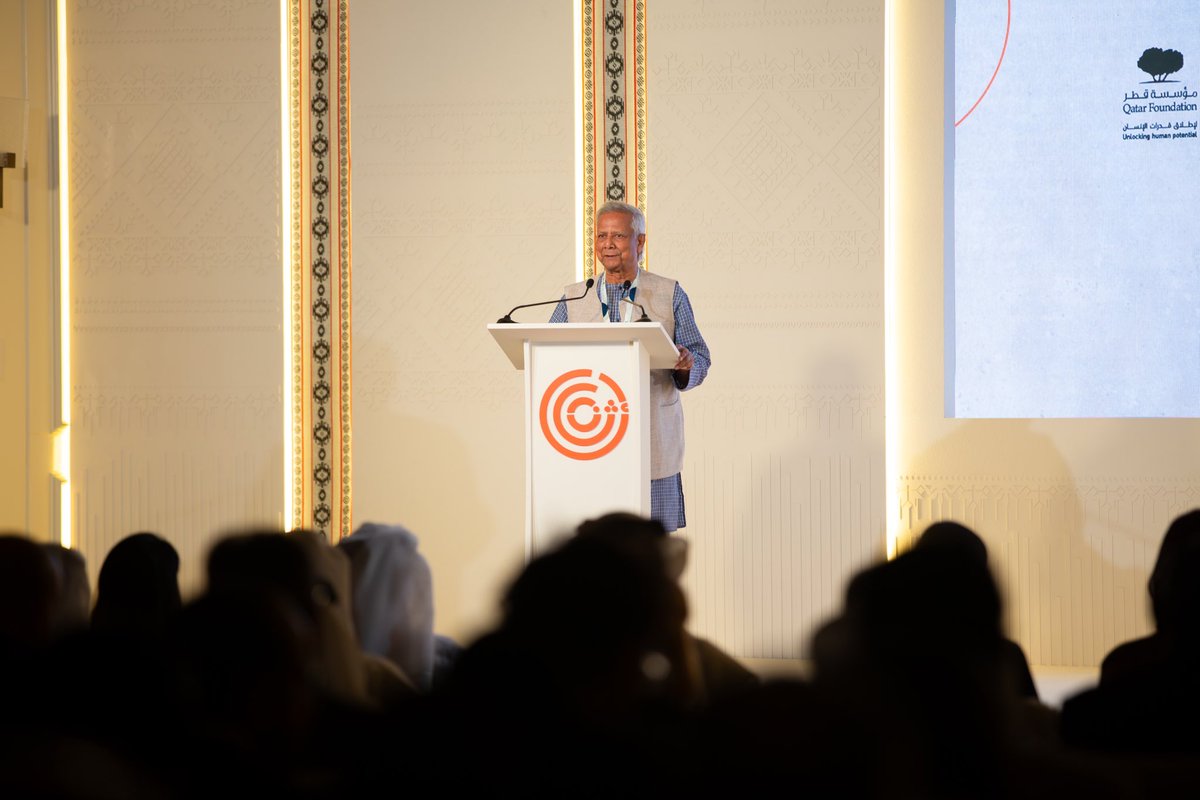 Honored to host H.E. Prof. <a href="/Yunus_Centre/">Muhammad Yunus</a> , microfinance pioneer, to explore human-centered solutions for a sustainable future. His vision inspires lasting change.

تشرفنا باستضافة معالي البروفيسور محمد يونس لبحث حلول مستدامة تركز على الإنسان. رؤيته تلهم التغيير الإيجابي.
<a href="/QF/">Qatar Foundation</a>
