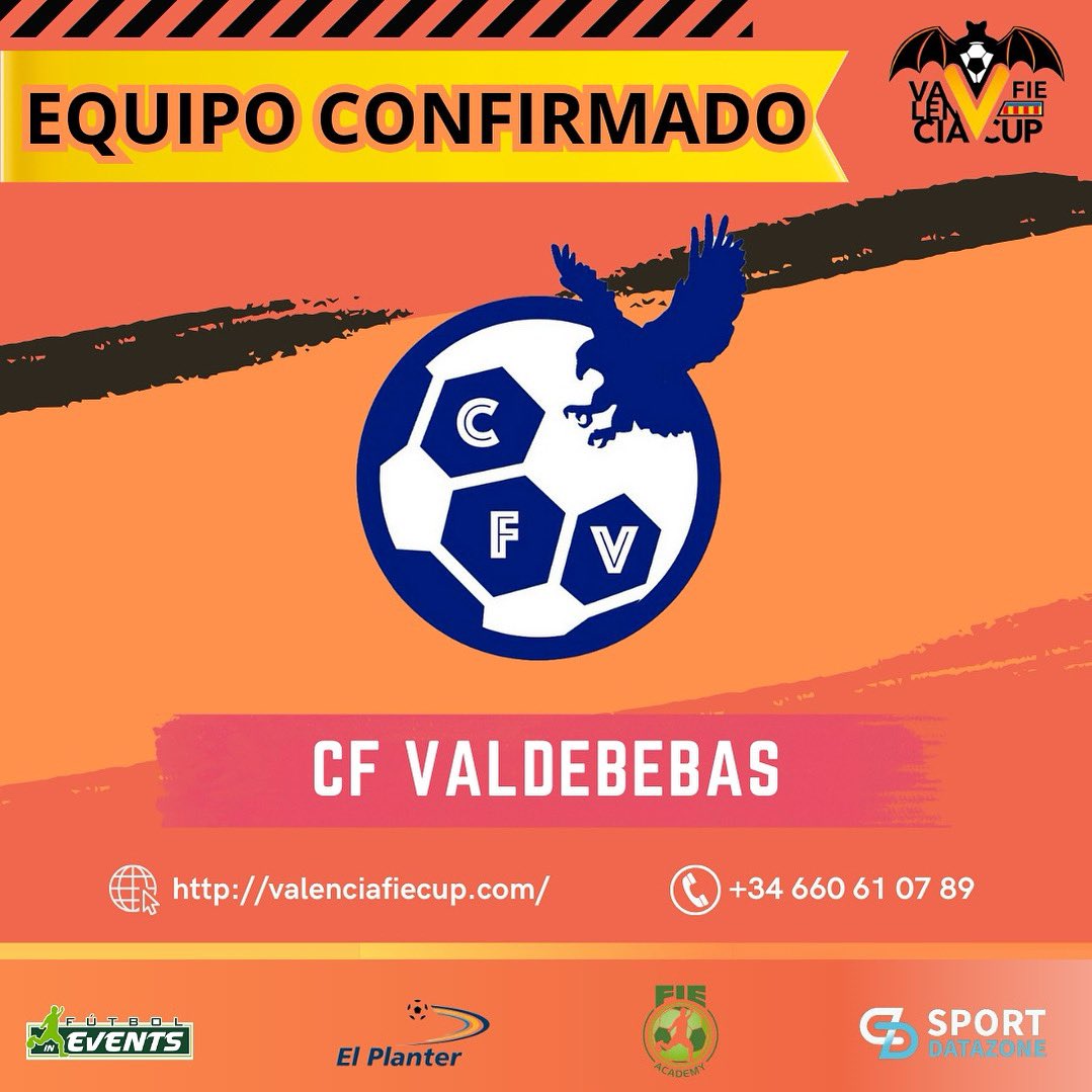 🟠‼️Confirmamos al CF Valdebebas para la edición de Mayo de la @valenciafiecup

😊 Un honor contar con vosotros

#FieXperience #ValenciaFieCup #torneo #deporte #Valencia #costavalenciana #elplanter #futbolbase #futbol #club