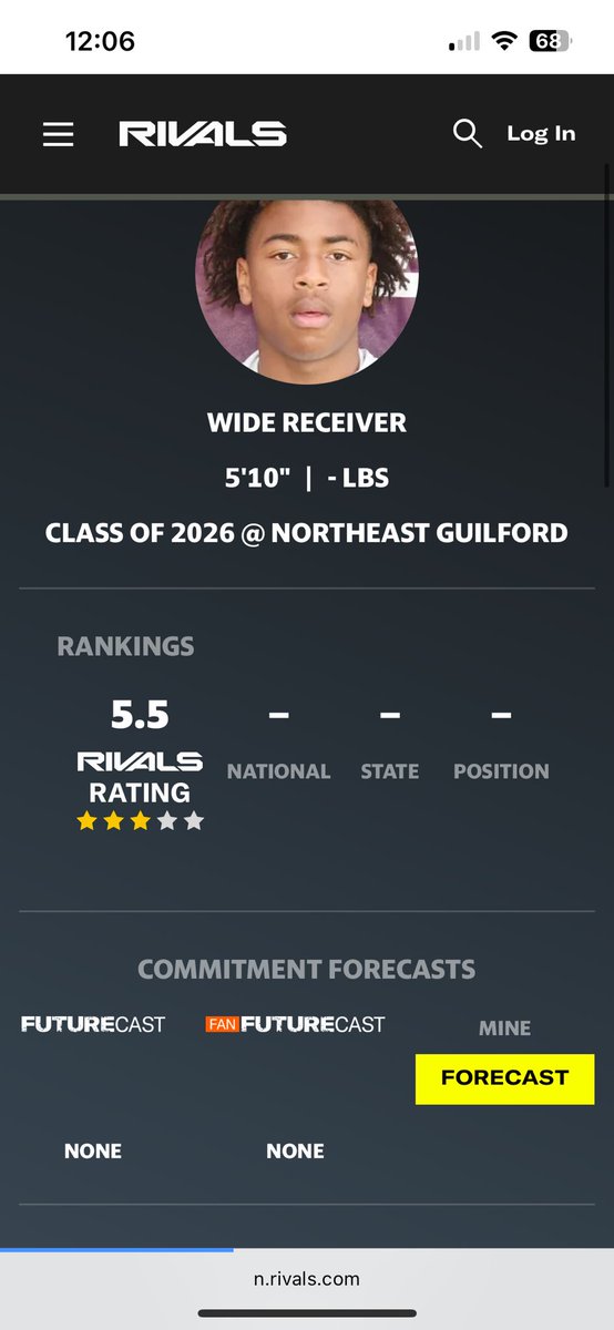 AarynTate1's tweet photo. blessed to be named a 3 star on @rivals @RivalsWardlaw @RivalsRichie @AntonioHall336 @NEGHSRams https://t.co/yJ5z8DfqMt