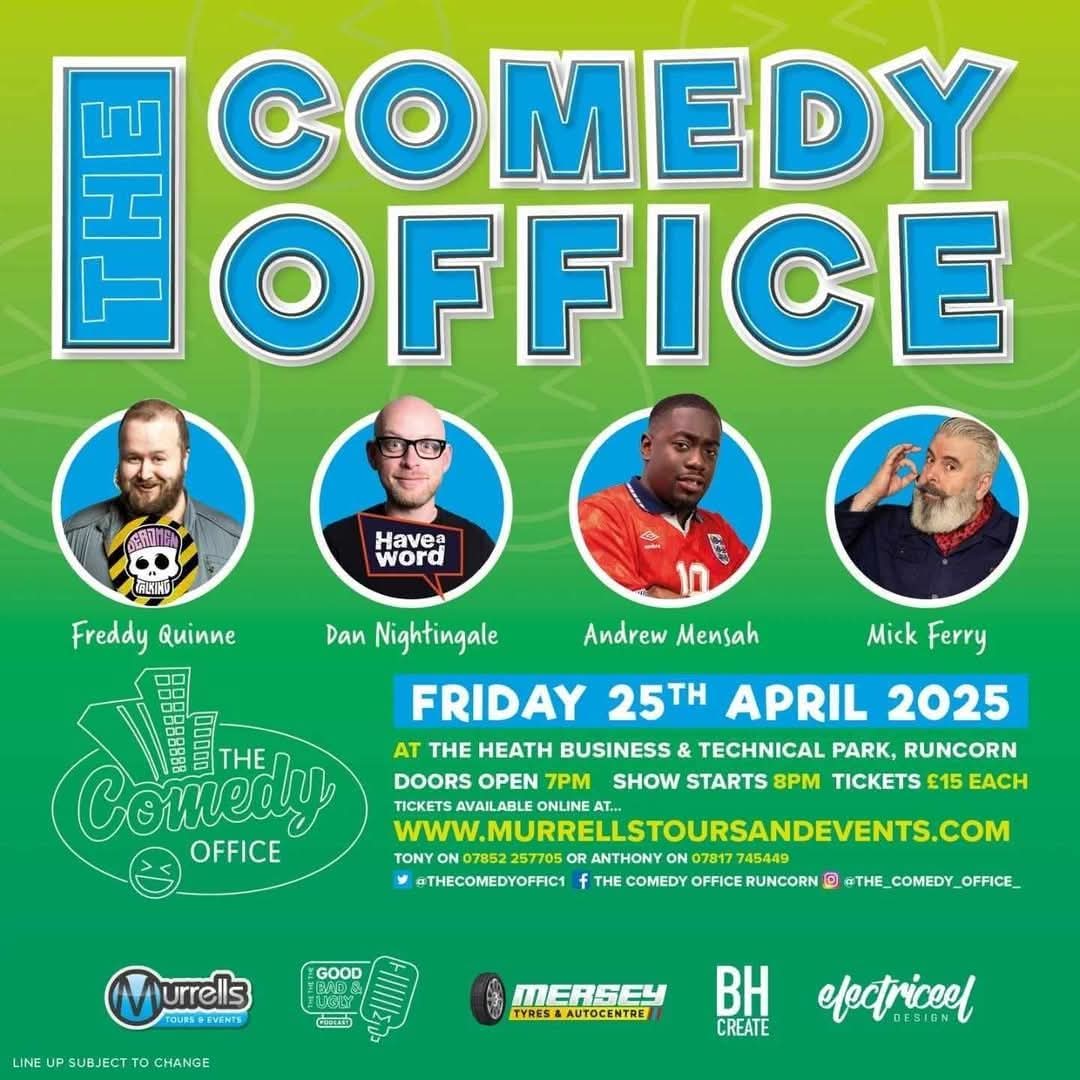 THE COMEDY OFFICE (@thecomedyoffic1) on Twitter photo We Are Back With A Absolute Banger π₯π₯ Night Of Live Comedy This Fri 25th April <a href="/FreddyQuinne/">Freddy Quinne</a> <a href="/DanHasAPodcast/">Dan Nightingale</a> <a href="/andrewmensah__/">A.Mensah</a> <a href="/MickFerry/">Mick Ferry</a> + Drinks Promotions On Selected Drinks Tickets π π« On Sale Now murrellstoursandevents.com DM Us For Paper Tkts ππ« No Booking Fee ππ We Are Back With A Absolute Banger π₯π₯ Night Of Live Comedy This Fri 25th April <a href="/FreddyQuinne/">Freddy Quinne</a> <a href="/DanHasAPodcast/">Dan Nightingale</a> <a href="/andrewmensah__/">A.Mensah</a> <a href="/MickFerry/">Mick Ferry</a> + Drinks Promotions On Selected Drinks Tickets π π« On Sale Now murrellstoursandevents.com DM Us For Paper Tkts ππ« No Booking Fee ππ