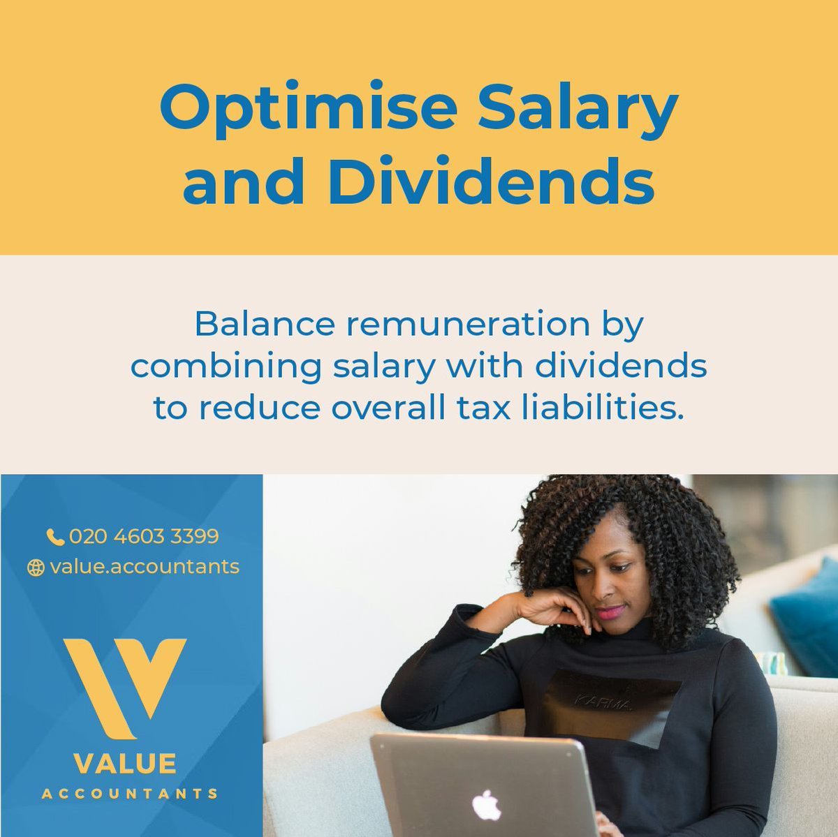 🚀 Directors! Slash your taxes, not your take-home 💼✂️! Mix a savvy salary with dividends to keep more cash in your pocket. Ring Value Accountants and let’s tailor a tax-savvy strategy that fits just right! 📞 #TaxTips #FinanceGurus #UKBusiness