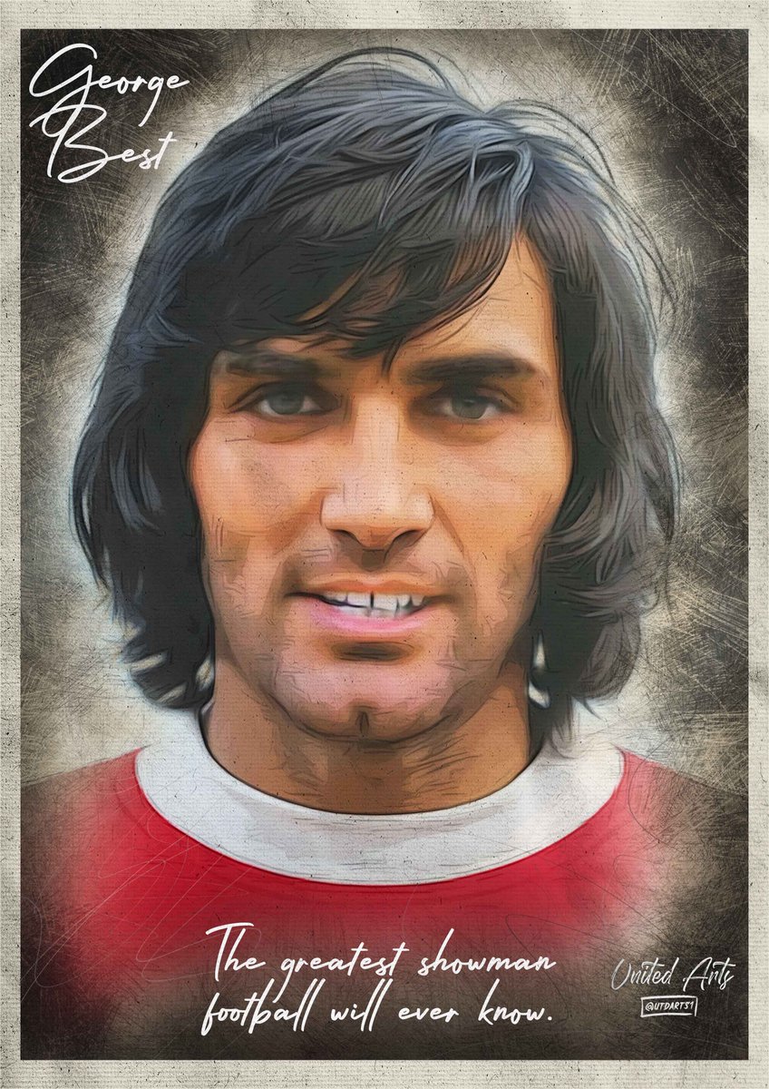 UtdArts1's tweet photo. 🇾🇪 George Best 🇾🇪

The greatest showman football will ever know.

#GeorgeBest #MUFC #UnitedArts https://t.co/IjYPyWUpVT