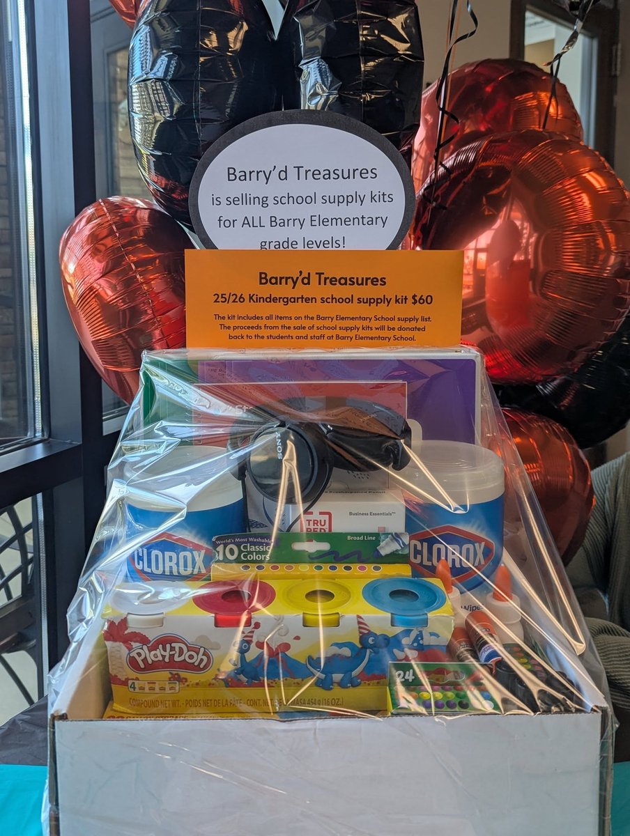 Order your school supplies NOW! These kits from Barry'd Treasures are straight off the teachers lists! All supplies are teacher approved!  Extra order forms are available and you can order with a card through PowerSchool!!!